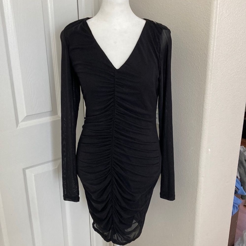 Lulu body on black mini dress